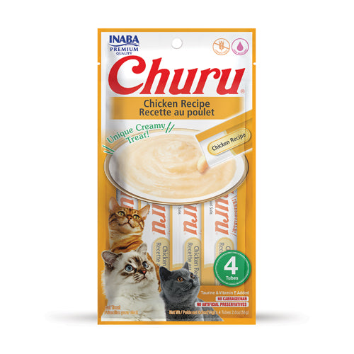 Inaba Churu Puree Chicken Cat Lickable Treats (0.5oz) - Lickable Cat Treats - The Family Pet