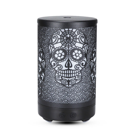 100ml Iron Metal Humificador De Aroma 7 Colors Led Lamp Ultrasonic Electric Skull Aroma Diffuser With Remote