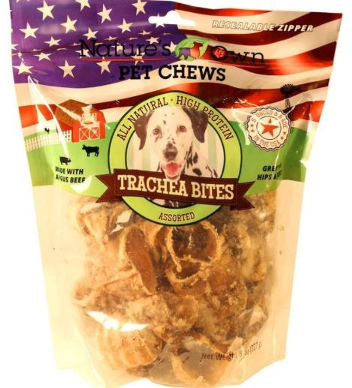 Nature's Own USA Trachea Bites (8oz) - Nature's Own Dog Treats - The Family Pet