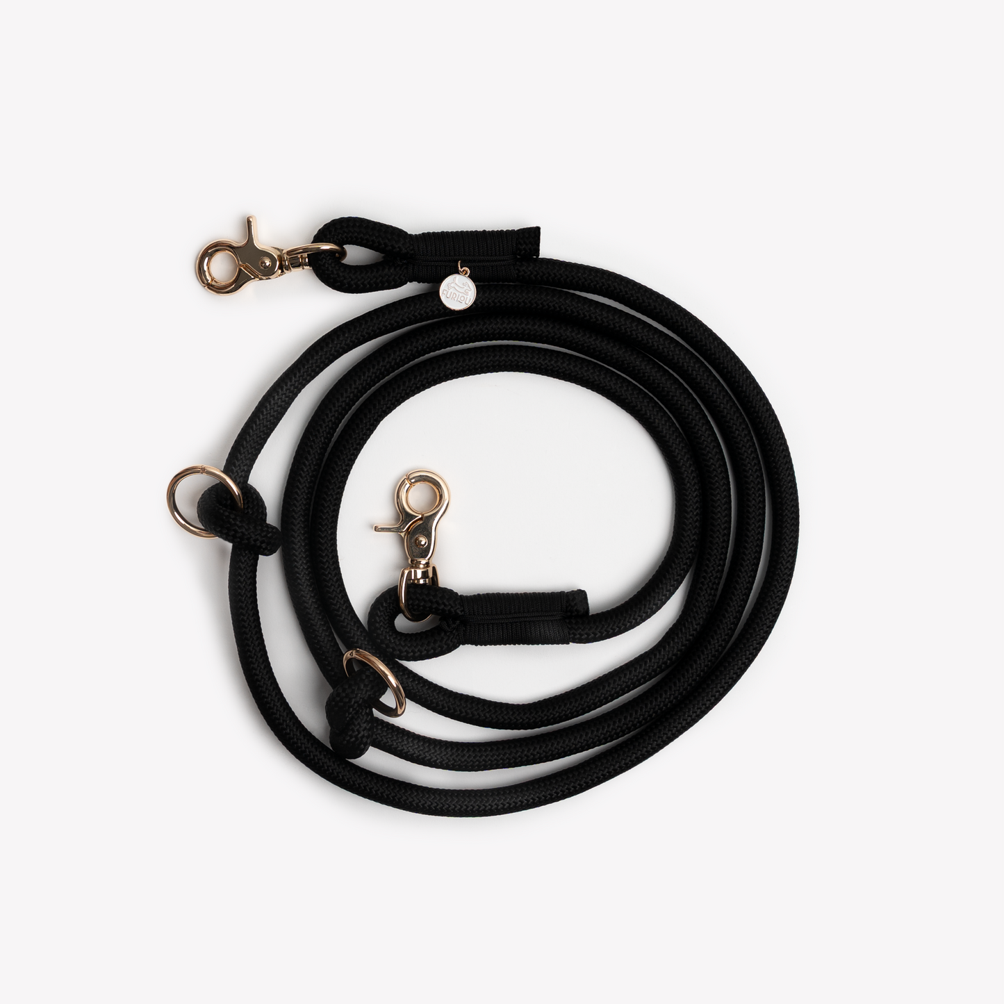 Dog Leash Hands Free Braided Black ๐ค