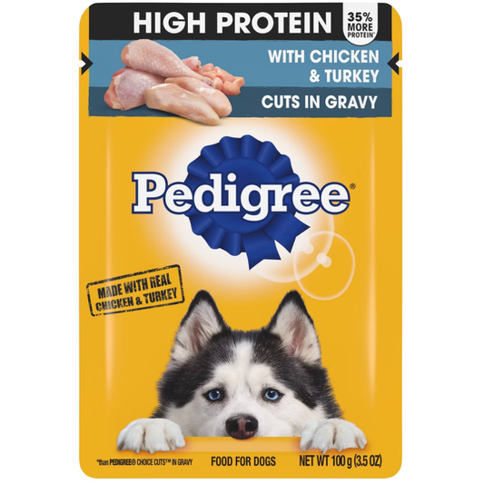 Pedigree High Protein Wet Dog Food With Chicken & Turkey in Gravy (3.5oz) - Pedigree Dog Food - Farmacias Savia - Default Title - 23100142289