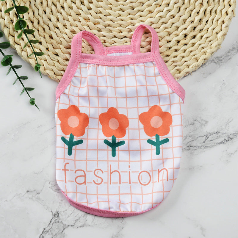 Pet supplies pet clothes cute fruit camisoles tank tops breathable pet sunscreen mosquito and insect repellent products