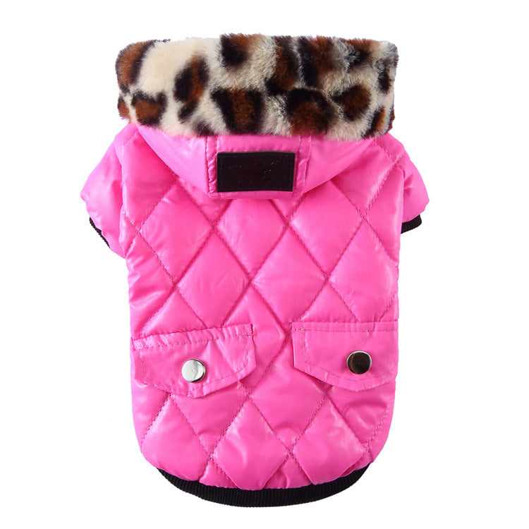 Dog Coat Winter Fur Collar Jacket for Small & Large Dogs