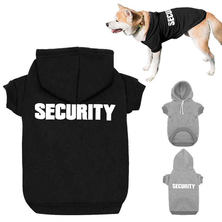New pet hoodie, outerwear, Security printed hoodie, dog clothing for autumn and winter