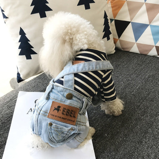 Denim Jumpsuit for Small Pets - Purrfect Pet Kingdom