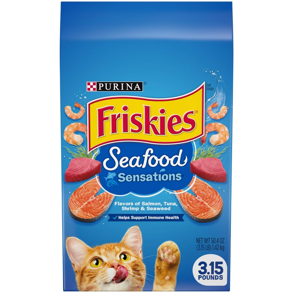Purina Friskies Seafood Sensations Dry Cat Food (3.15lbs) - Friskies Cat Food - Farmacias Savia - Default Title - 50000015474