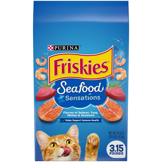 Purina Friskies Seafood Sensations Dry Cat Food (3.15lbs) - Friskies Cat Food - Farmacias Savia - Default Title - 50000015474