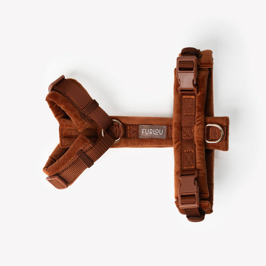 Clay - Velvet Dog Harness - detail view