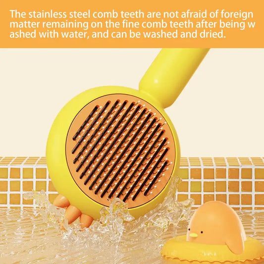 Comb For Dogs Self-Cleaning Stainless Steel Teeth Pet Comb