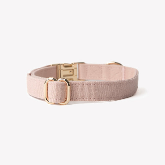 Dog Collars 'Baby Pink' Canvas Dog Collar Premium Pet Supply - detail view