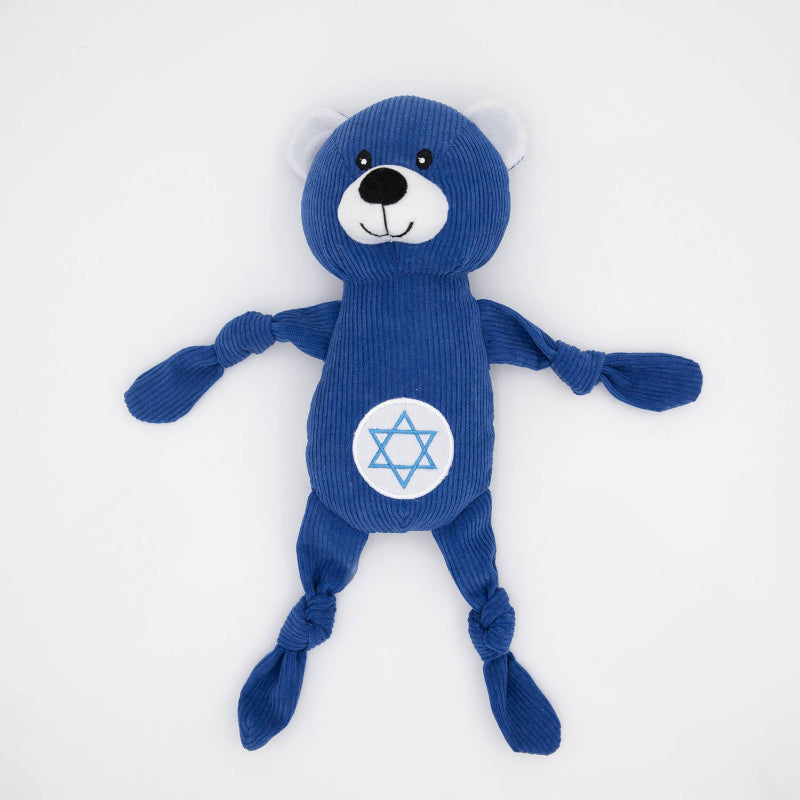 Hanukkah Corduroy Cuddlerz Blue Bear Dog Toy