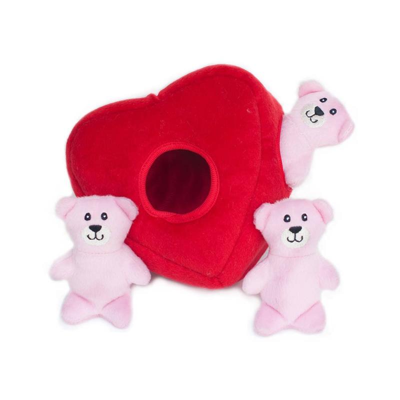 Valentine's Burrow Heart 'n Bears Plush Interactive Dog Toy