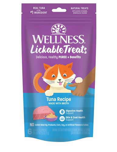 Wellness Grain Free Tuna Lickable Cat Treat 2.5oz - Wellness Lickable Cat Treats - The Family Pet