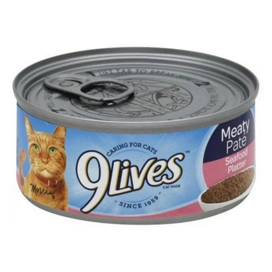 9Lives Meaty Paté Seafood Platter Wet Cat Food (5.5oz) - 9Lives Cat Food - Farmacias Savia - Default Title - 79100004027
