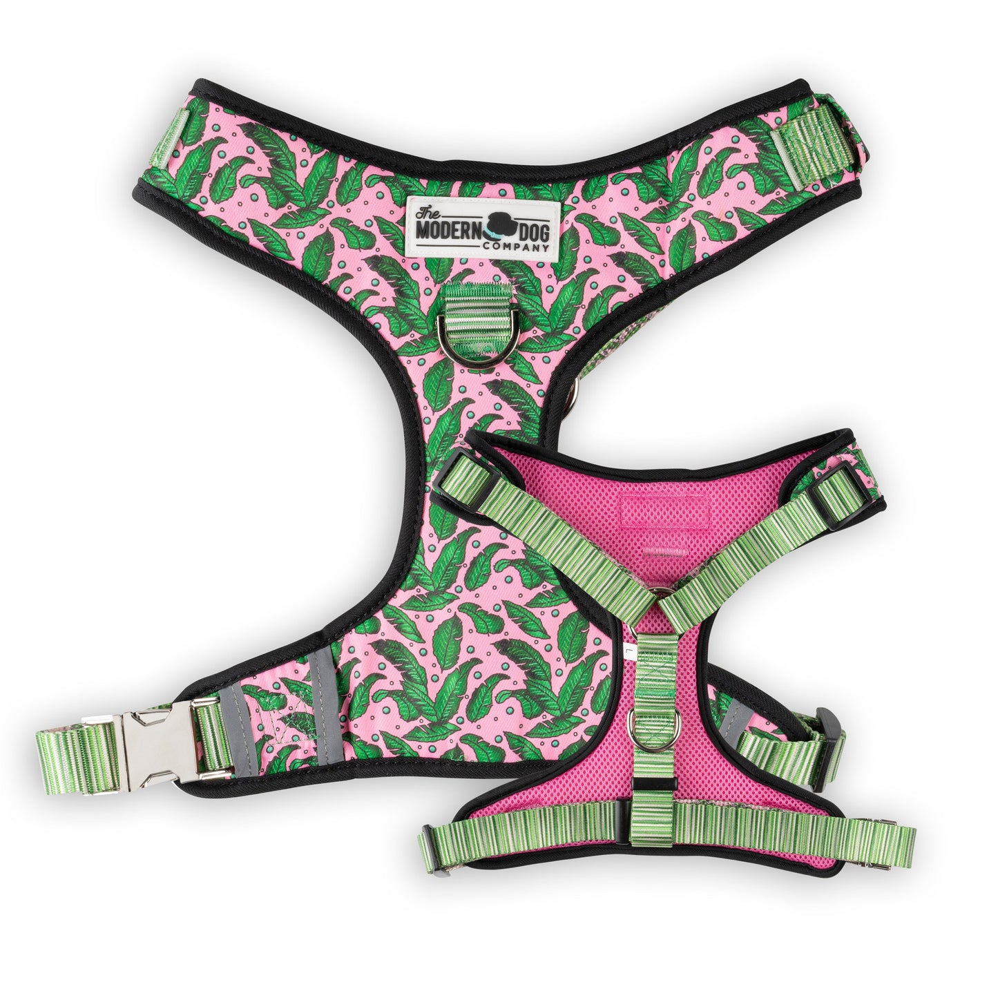 Dog Harness Pink Tropics Tropical Print Adjustable