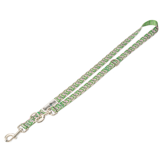 Dog Leash Pink Tropics Tropical Print Dual Swivel 54in