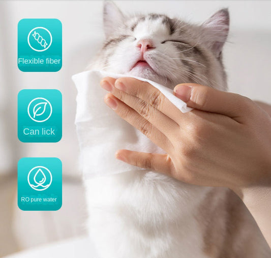 Pet Wet Wipes 100 Sheets for Cats and Dogs Eye Cleaning Tear