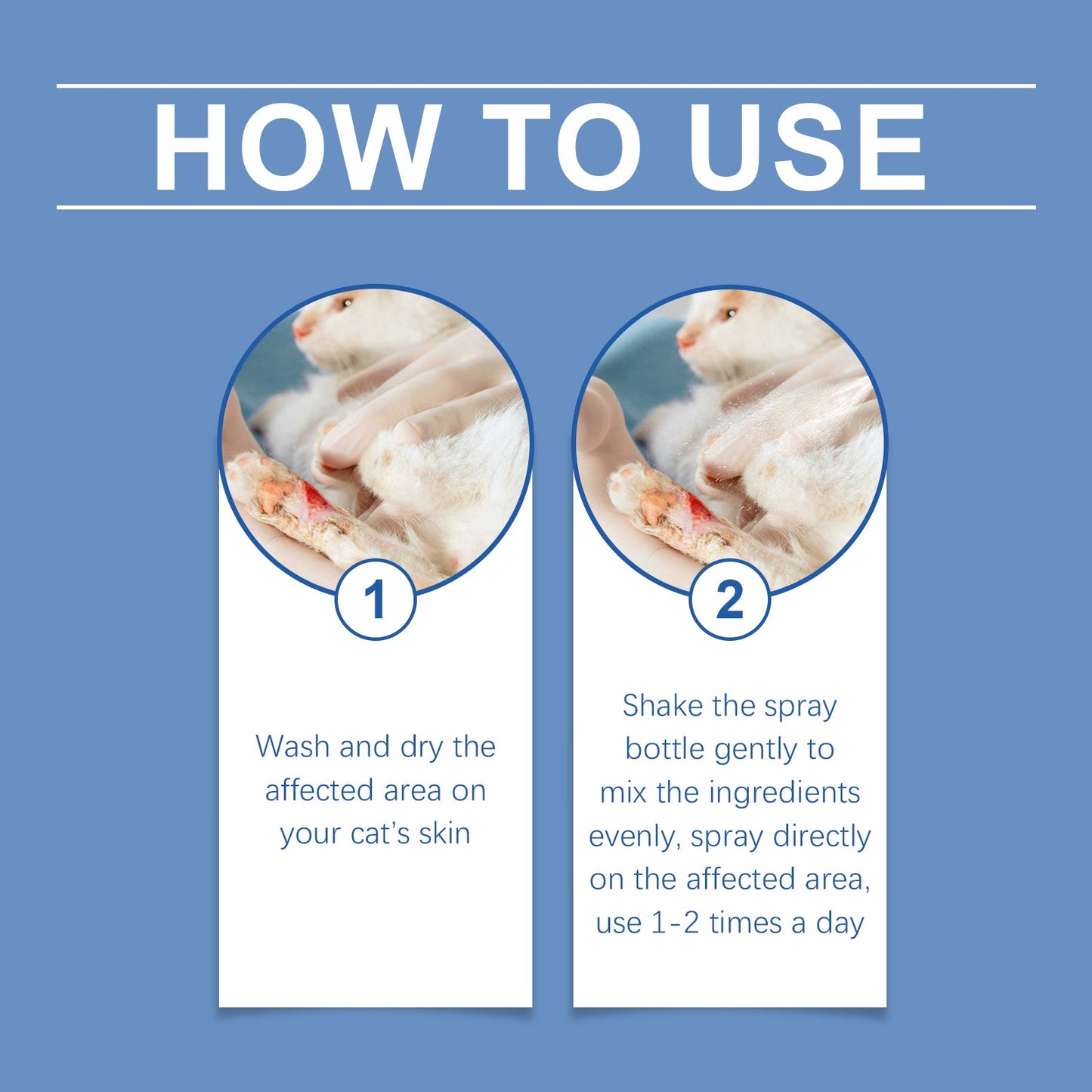 Cat Skin Care Spray, Gentle Cleaning Care Pet Skin Discomfort Body Care - Purrfect Pet Kingdom