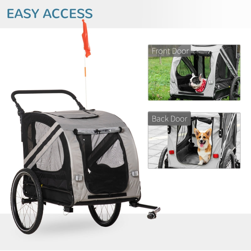 2-In-1 Pet Bike Trailer Stroller Jogging ๐ด