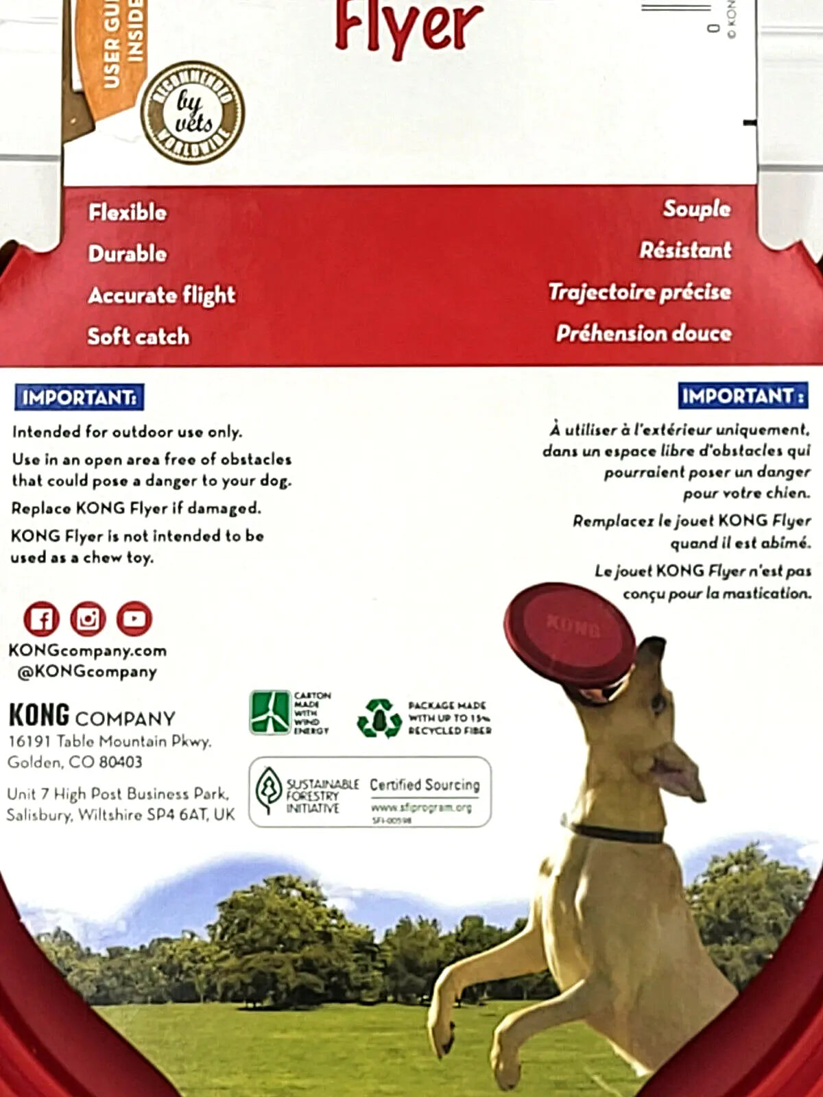 KONG Flexible Flyer Small Durable Rubber Dog Disc