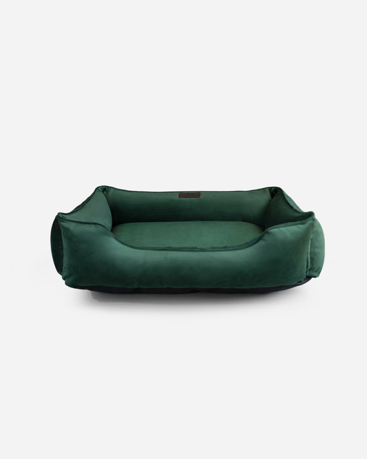 Purrfect Kingdom™ - Green Velvet Bolster Pet Bed