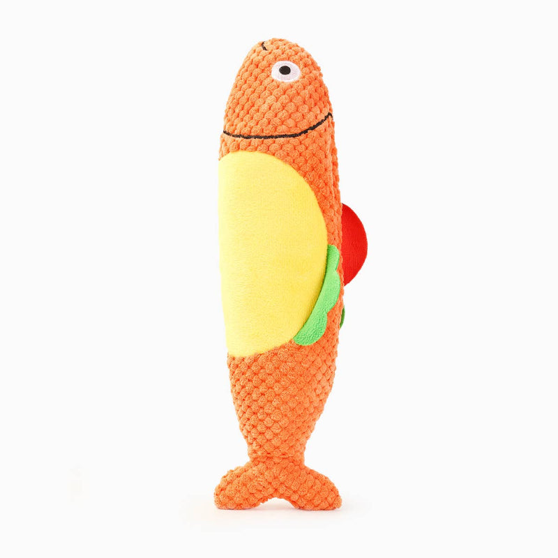 Food Party Shaky Fish Taco Plush Dog Toy