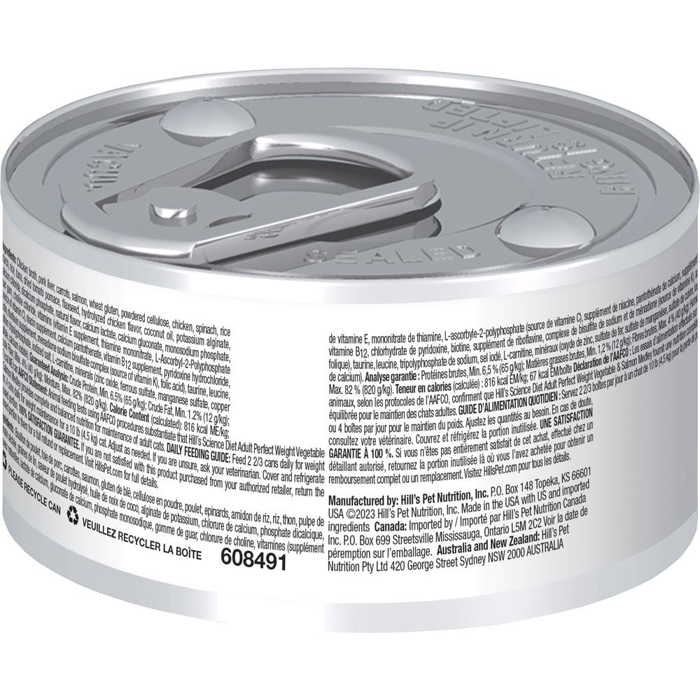 Hills' Science Diet Perfect Weight Vegetable & Salmon Medley Cat Food (2.9oz) - Science Diet Wet Cat Food - The Family Pet