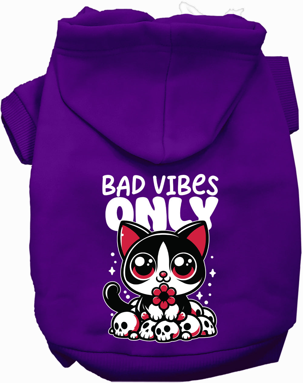 Dog Hoodie Bad Vibes Only for Trendy Festive Comfort Wear