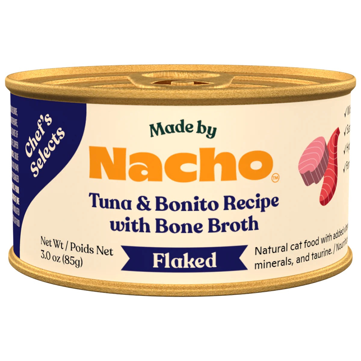 Made By Nacho Tuna/Bonito In Bone Broth Cat Can (3oz) - Wet Cat Food - The Family Pet