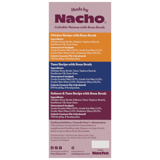 Made By Nacho Lickable Mousse Variety Cat Treats 12Ct (.5oz)