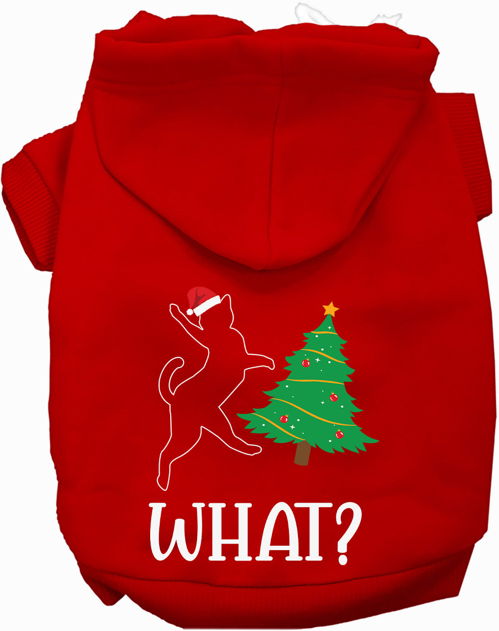 Dog Hoodie Kitty What Christmas Tree for Festive Holiday Pet