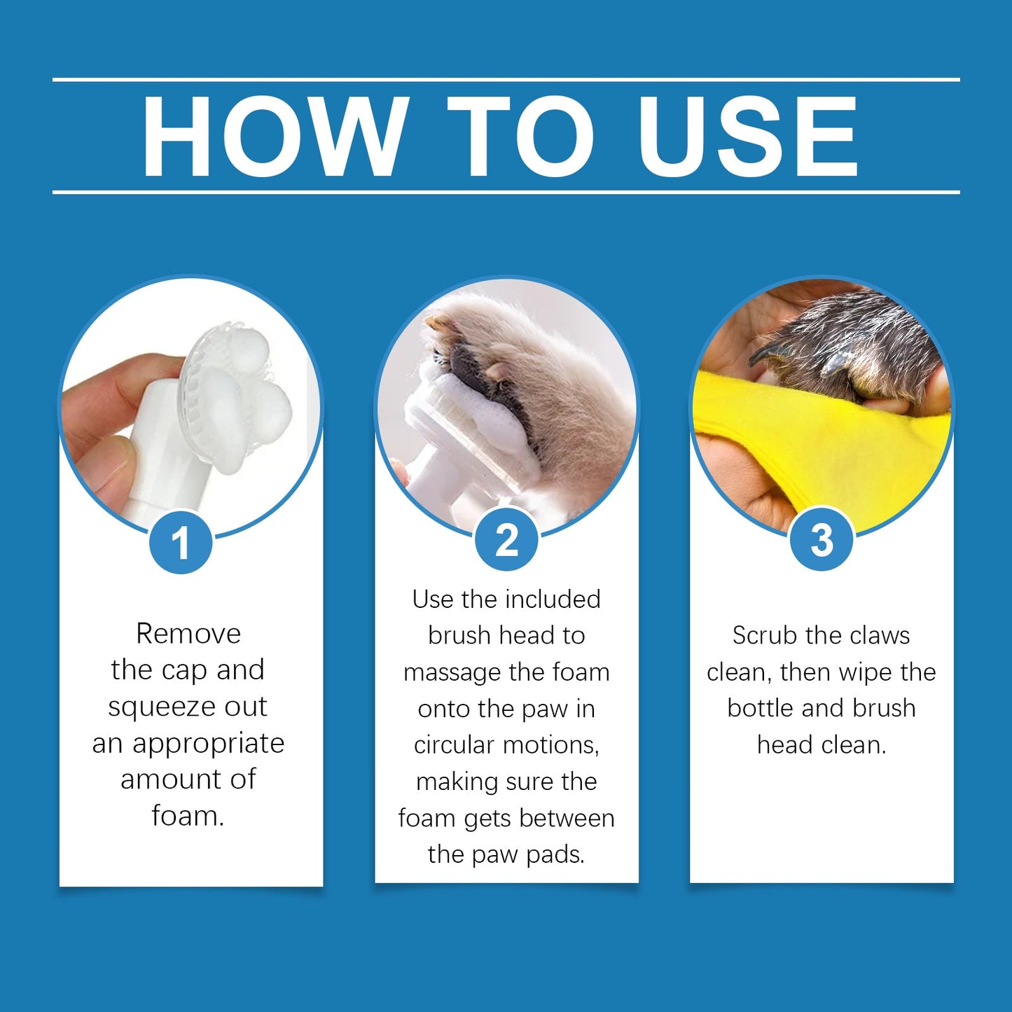 Pet Paw Cleaner Deep Wash Feet For Dogs And Cats Soles And Pads Care Foam - Purrfect Pet Kingdom