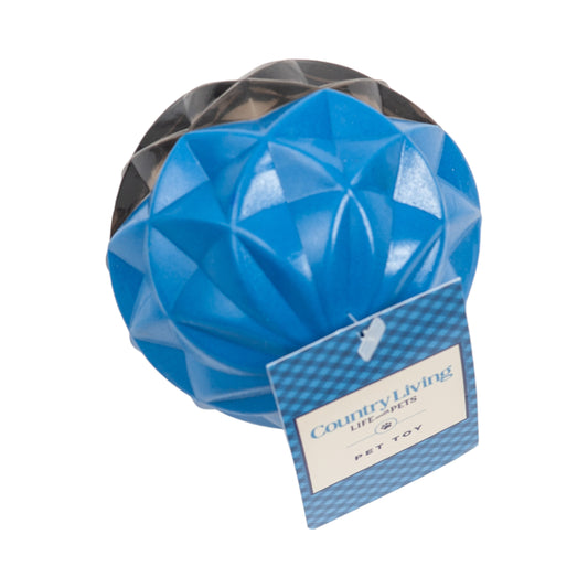 Country Living Geometric Textured Ball Dog Chew Toy, Interactive Rubber Toy for Mental Stimulation – Large - Purrfect Pet Kingdom