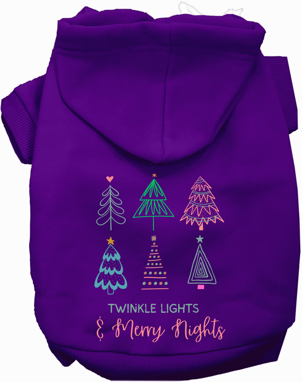 Dog Hoodie Twinkle Lights Merry Nights for Festive Holiday