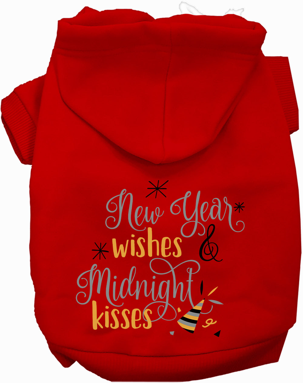 Dog Hoodie Midnight Kisses New Years for Everyday Pet Style
