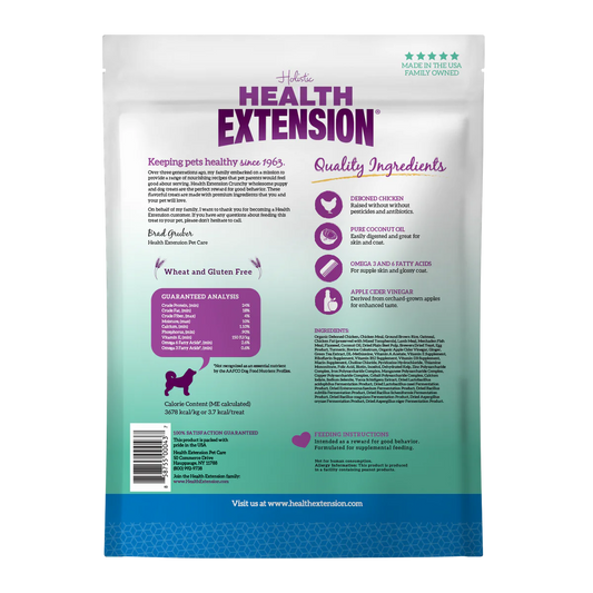 Health Extension Crunchy Heart Shaped Chicken Dog Treats (12oz)