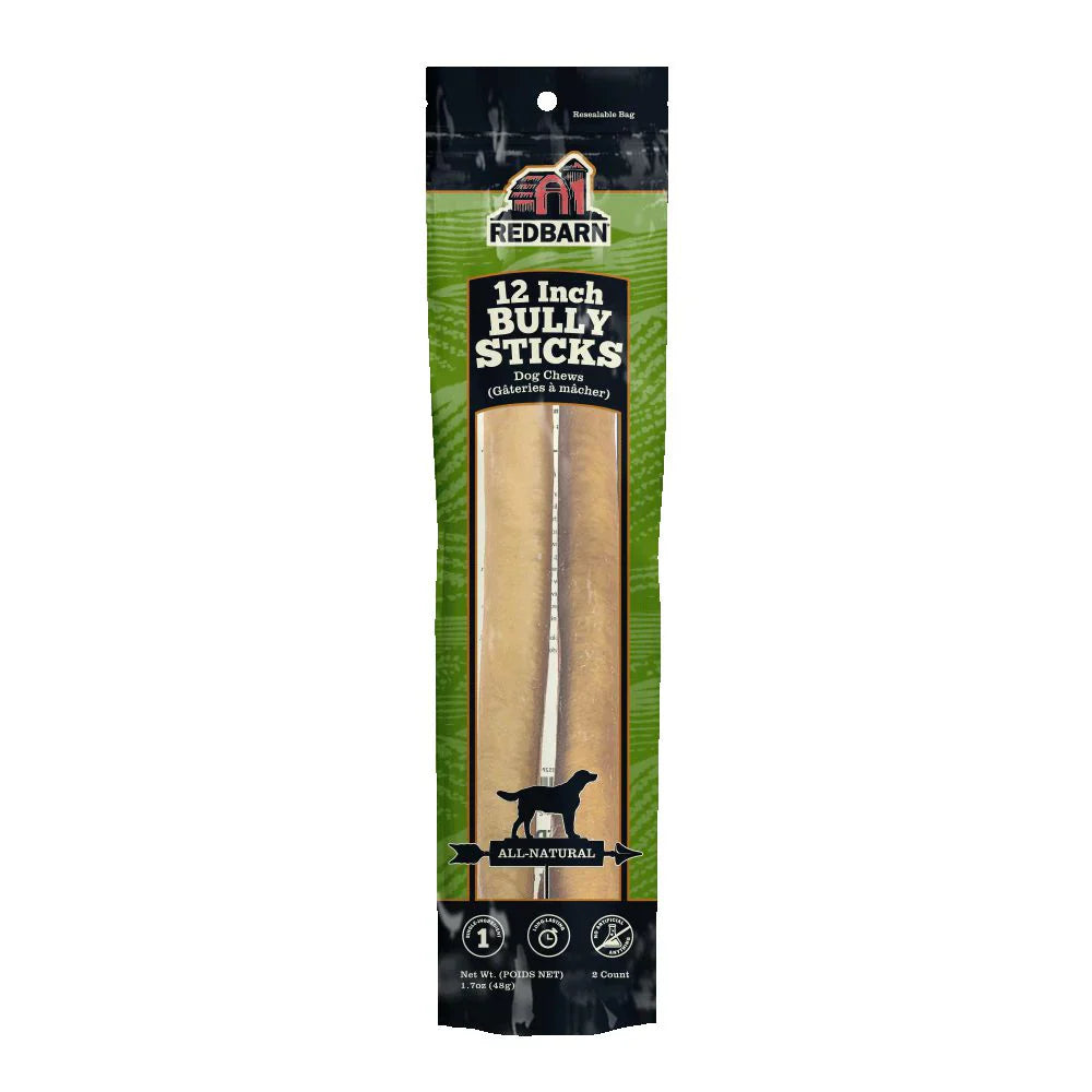 Redbarn Dog Bully Sticks (12inch) (1.7oz) - Dog Chews - The Family Pet
