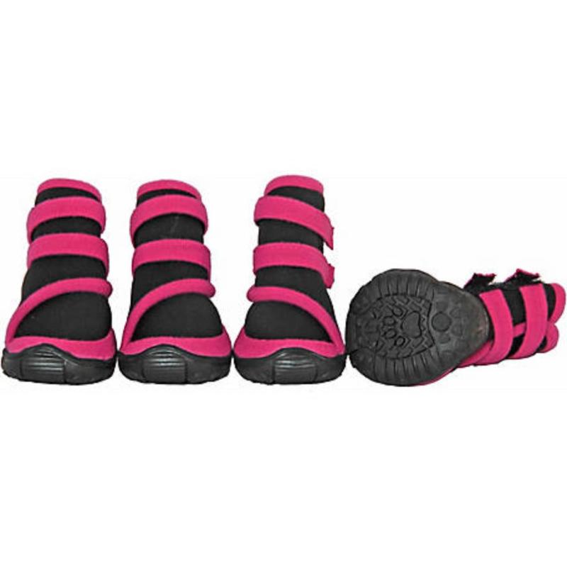 Pet Life Performance Coned Premium Stretch Supportive Dog Shoes-Blk/Pink