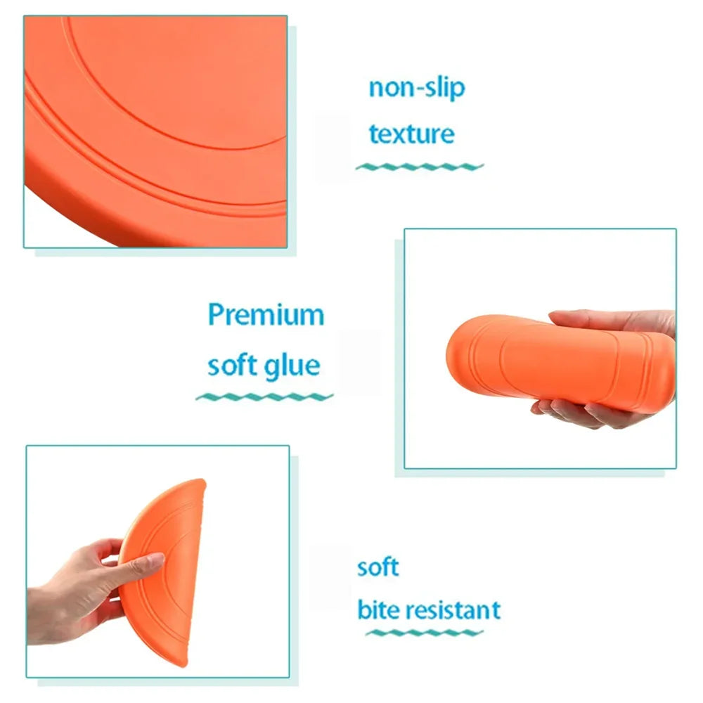 1pcs Funny Silicone Flying Saucer Dog Cat Toy Dog Game Flying Discs Resistant Chew Puppy Training Interactive Pet Supplies