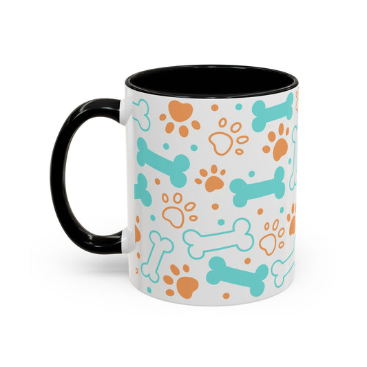 Puppy Pattern Accent Coffee Mug - Perfect Gift for Dog Lovers