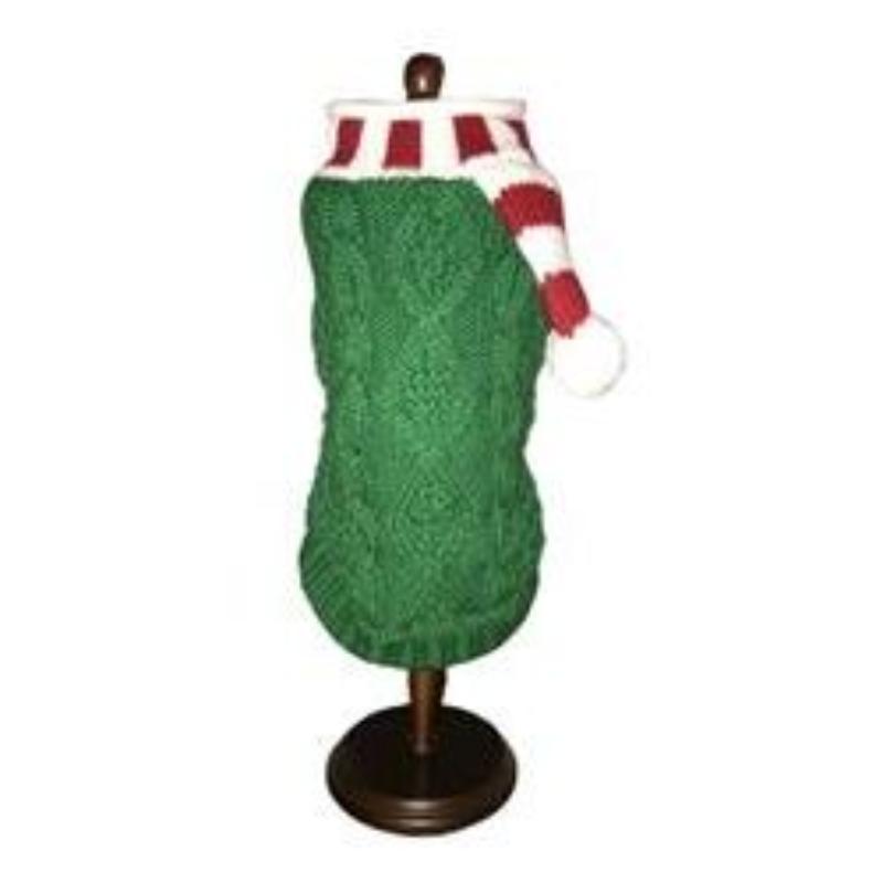 Candy Cane Scarf Dog Sweater