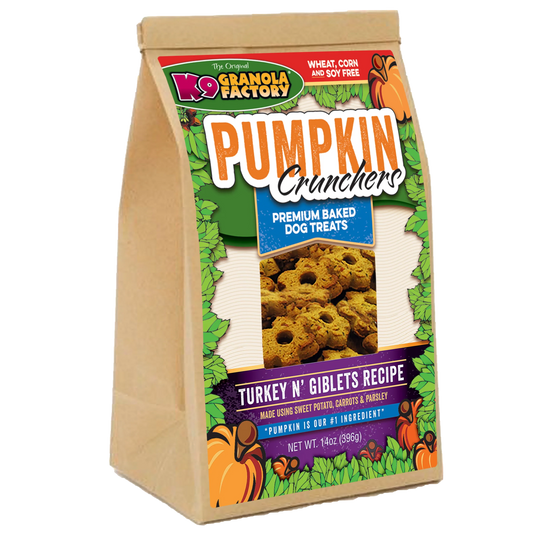 K9 Granola Factory Pumpkin Crunchers, Turkey N' Giblet Recipe Dog Treats (14oz) - K9 Granola Factory Dog Treats - The Family Pet