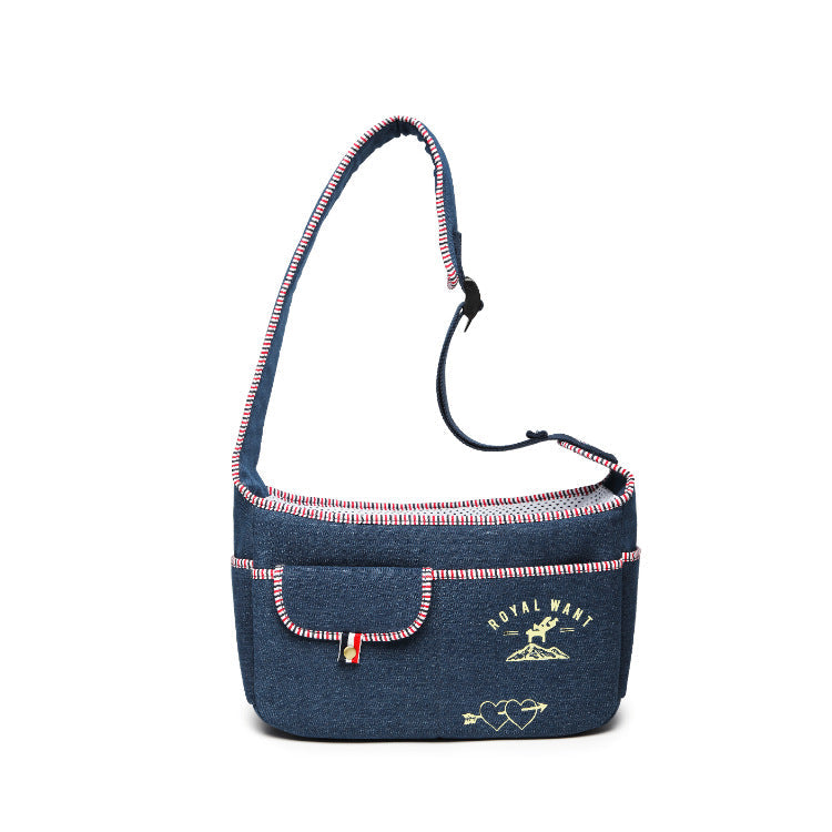 Denim Shoulder Pet Carrier Breathable 🎒