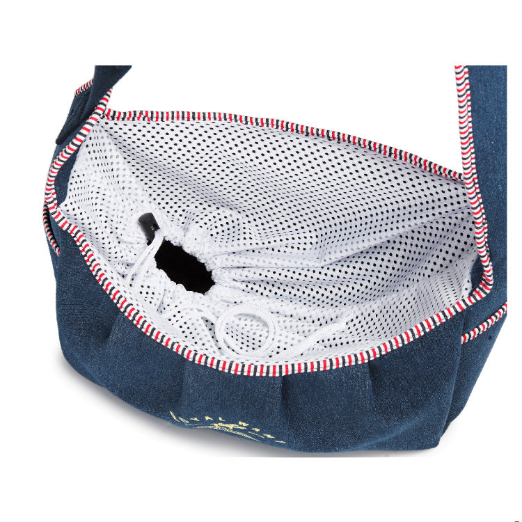 Pet Shoulder Carrier Denim Breathable Adjustable Strap - Purrfect Pet Kingdom