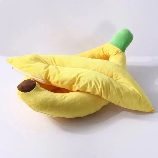 Pet Bed - Washable Banana Shaped Kennel for Small Dogs & Cats