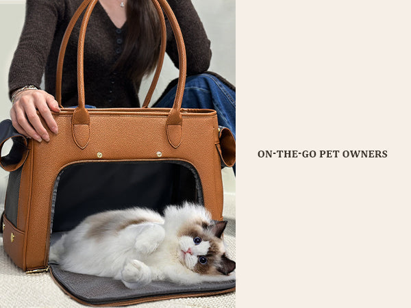 New Luxury PU Leather Pet Carrier Bag Breathable Handbag For Puppy Cat Fashion Dog One-shoulder Bag Portable Pet Travel Handbag