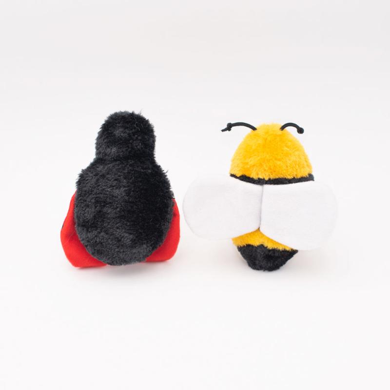 Crinkle Bee and Ladybug Dog Toys - 2pk