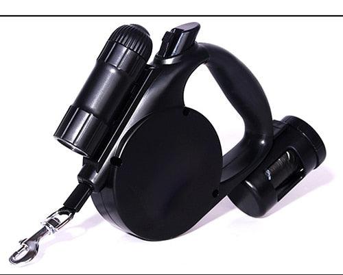 Nightwalk 4.5M Led Light And Waste Bag Dispenser Retractable Dog Leash - Dog Collars, Leashes & Harnesses - WooF WooF MeoW MeoW