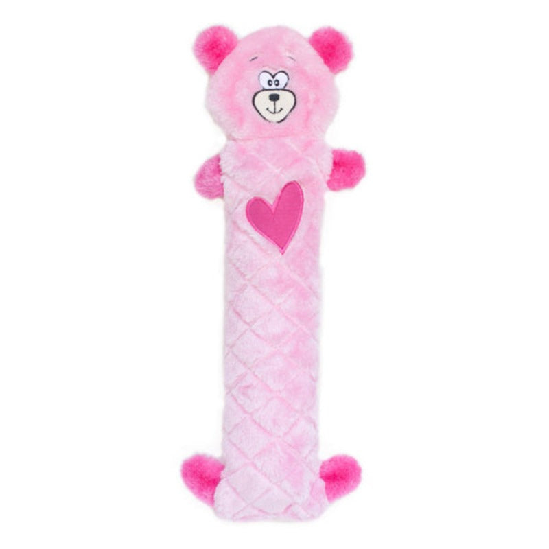 Jigglerz Pink Heart Bear Dog Toy