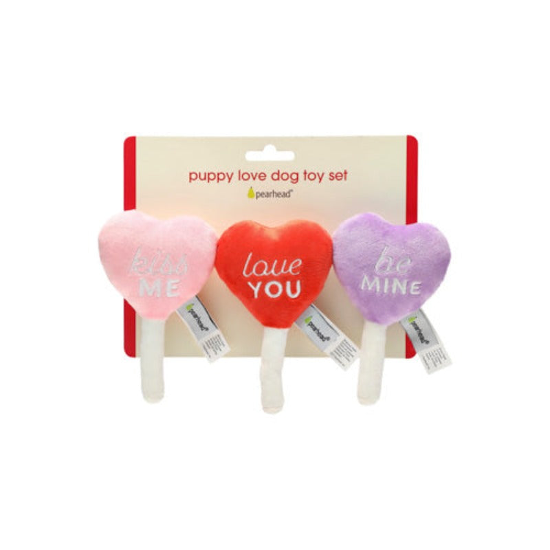 Valentine's Conversation Hearts Dog Toys, Set of 3